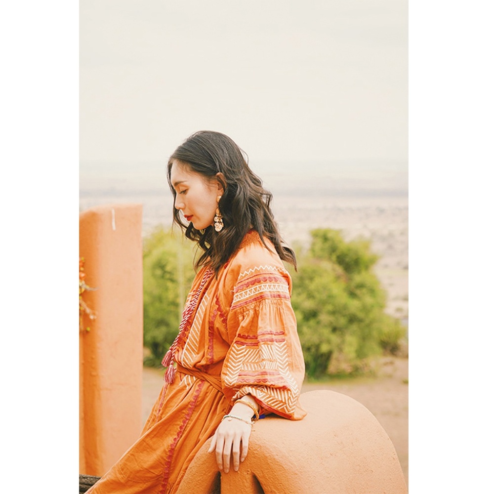 Clotilde Boho Vacation Midi Dress